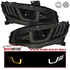 Smoke Projector Headlights Fits 2016-2021 Honda Civic Halogen Switchback Signal picture