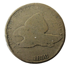 1858 Flying Eagle Cent Very Good VG Coin Lot 114 picture