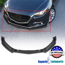 Fit 2014-2018 Mazda 3 Black Front Bumper Lip Spoiler Splitter Body 3-Piece Style picture