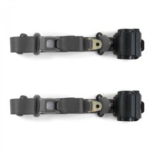 Early Cars 1941-1948 Standard 3pt Charcoal Retract Bucket  Seat Belt Kit-2 Belts picture