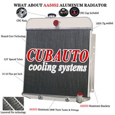 Aluminum 4 Rows Radiator For 1949 1950 Plymouth Deluxe Special Deluxe Suburban picture