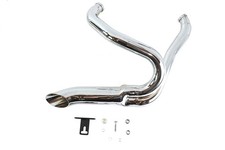 Chrome Wyatt Gatling 2 into 1 Exhaust Pipe Header Kit for Harley-Davidson picture