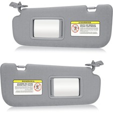 1 Pair Left + Right Sun Visor w/ Mirror Gray For 2011-2015 Hyundai Elantra Gray picture