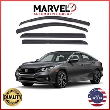 Out-Channel Window Vent Visor Rain Guards Deflectors for Honda Civic 2016-2021 picture