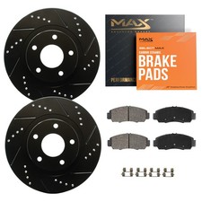 Front Drilled Slotted Rotors + Pads for 2007-2011 2012 2013 Mazda 3 Mazdaspeed picture