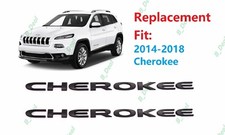 Matte Black 2PC Door Cherokee Letters Emblem Fit for 2014-2018 Cherokee picture