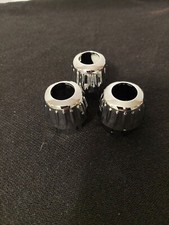 Kenworth W900, T800, T660 Set/3 Chrome AC Heater Control Outer Knobs for 2006+  picture