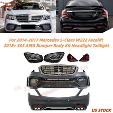 For 2014-2017 Mercedes S-Class W222 Facelift 18+ S65 AMG Bumper Body Kit W/Light picture