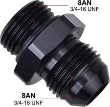 2PCS AN6 AN8 AN10 Flare to 6AN 8AN 10AN ORB Male O-Ring Fitting Adapter Black picture