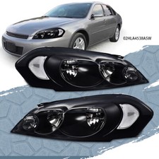 Pair Headlights Bumper Lamps Smoke Lens Black Housing Fit For Chevy Impala 06-16 picture