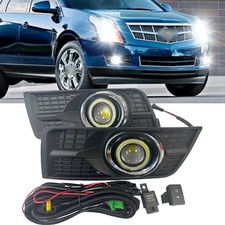 White LED Fog Light DRL Halo Angel Eye & Wring & Bezel For 10-16 Cadillac SRX   picture