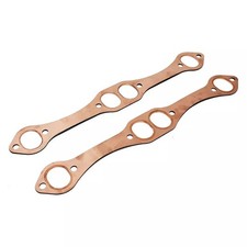 SBC Oval Port Copper Header Exhaust Gaskets For SB Chevy 327 305 350 Reusable picture