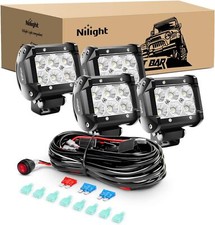 Nilight LED Pods 4Pcs 4Inch 18W Flood Off Road Fog Lights Driving Roof LED Light picture