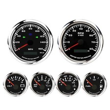 W PRO 6 Gauge Set 85mm GPS Speedometer 160 MPH Turn Signal High Beam Waterproof picture