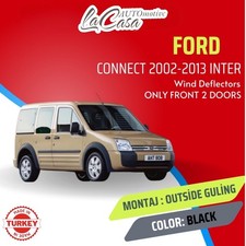 FORD CONNECT 2002-2013 WIND DEFLECTOR 2PC TAPE ON GLOSS BLACK picture