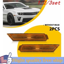 2/4x Amber Lens Front Side Marker Signal Lights Reflector For 10-15 Chevy Camaro picture
