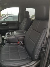 Clazzio Genuine Leather Black Seat Covers for 2019-2026 GMC Sierra Crew Cab picture