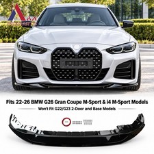 For BMW G26 M440i i4 M50 Gran Coupe 22-26 GT Style Glossy Black Front Bumper Lip picture