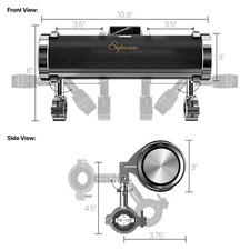 Waterproof Bluetooth Motorcycle Stereo Speaker Soundbar Audio MP3 System Chrome picture