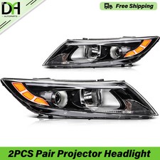 Black PAIR/2PCS Halogen Projector Headlights Assembly For USA Kia Optima 2014-15 picture
