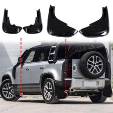 4x Mud Flap Splash Fender Fits Land Rover Defender 110 90 2020-2024 Gloss Black picture