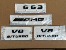 Mercedes-Benz W463 Genuine BLACK G63 AMG V8 BITURBO Emblem Badge Decal Set NEW picture