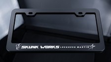 Skunkworks Lockheed Car License Plate Frame Black Stainless-Steel Metal picture
