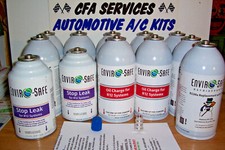 12 CAN COMBO ENVIROSAFE RECHARGE KIT+OIL +STOP LEAK +Adapter 1995-OLDER R12 CARS picture