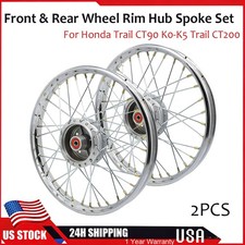 FRONT & REAR WHEEL RIM HUB SPOKE SET FOR HONDA TRAIL CT90 K0-K5 TRAIL CT200 picture