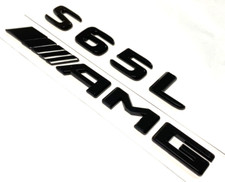 GLOSS BLACK S65L+AMG FOR MERCEDES S65 REAR TRUNK EMBLEM BADGE NAMEPLATE DECAL picture