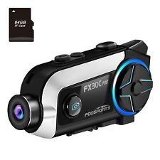FODSPORTS Motorcycle Bluetooth Headset with Camera Upgraded FX30C PRO 2-Way 1... picture
