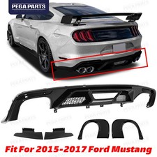 For 2015-2017 Ford Mustang GT500 Style Rear Bumper Lip Quad/Dual Diffuser Cover picture