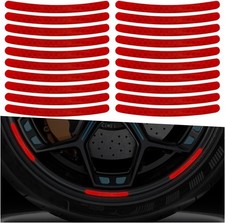 22PCS Red Reflective Car Wheel Stripe Stickers - Enhance Night Safety & Style picture