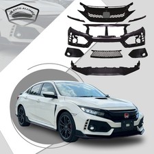 Front Bumper Cover Kit with Grille + Lip For 2016-2021 Honda Civic Type R Style picture