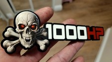 1000HP 3D TEXTURED  Skull Fender Exterior Engine Badge  Acrylic Decal Truck X1 picture