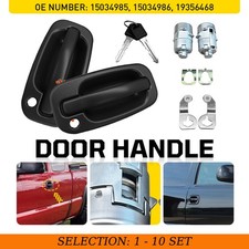 2-20 Exterior Front Door Handle w/ Lock Cylinder&Key for Chevy Avalanche 2002-06 picture