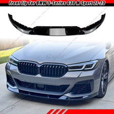 Fits 2021-2023 BMW 5 Series G30 M Sport Gloss Black Front Splitter Lip Spoiler picture
