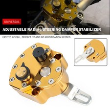 Motorcycle Adjustable Steering Damper Stabilizer Safety Golden Universal picture