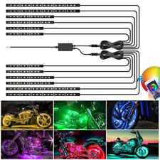 6 / 12 Motorcycle RGB LED Neon Under Glow Lights Strip Kit For Honda BMW SUZUKI picture