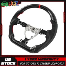 USED For 07-23 Toyota FJ Cruiser Real Carbon Fiber Leather Steering Wheel picture