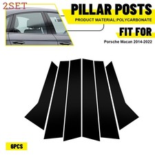 2set Fit 14 15 16 17 18-22 Porsche Macan Glossy Black Pillar Posts Door Trim Win picture