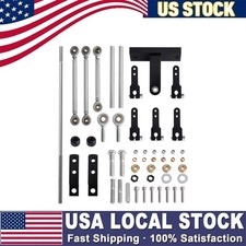 Adjustable Dual Carb Carburettor Blow Linkage Kit Universal - Black picture