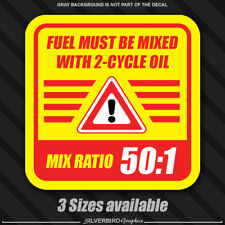2-Cycle Oil 50:1 Fuel Mix Ratio Decal Sticker Chain Saw Weed Trimmer Gas Mower picture