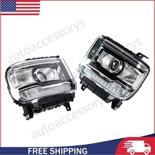 Clear For 2014-2019 GMC Sierra 1500 2500HD Projector Headlights Lamps LED Strip picture
