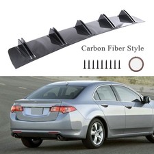 Rear Bumper Diffuser Spoiler Lip Splitter For Acura TSX 09-14 Carbon Fiber Style picture