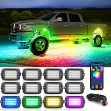 MICTUNING Q1 12 Pods RGB+IC LED Rock Lights Car Truck LED Underglow Wheel Lights picture