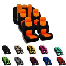 3 Rows Car Seat Covers Flat Cloth Full Set Universal Fit 7 Seaters picture