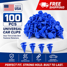 100Pcs Car Weatherstrip Retainer Clips 7mm Hole Blue Auto Fasteners Universal picture