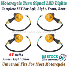 For Vintage Motorcycles 1940s-1980s 6V Motorcycle Turn Signals W/ Amber Lens LED picture