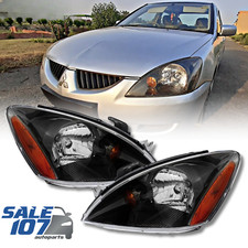For 2004-2007 Mitsubishi Lancer Sedan Headlight W/Bulb Headlamp Black Left+Right picture